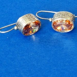Silpada earrings  W1335, Champagne CZs